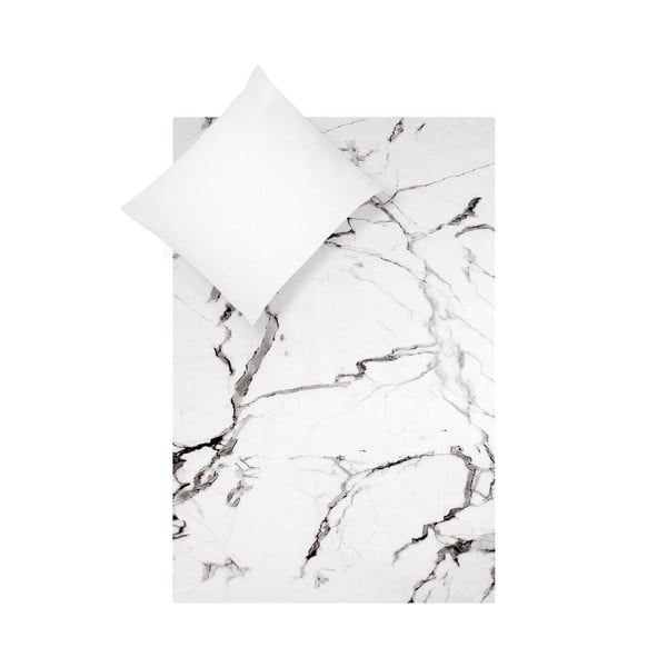 Melnbalta kokvilnas vienguļamā gultas veļa Westwing Collection Malin, 140 x 200 cm