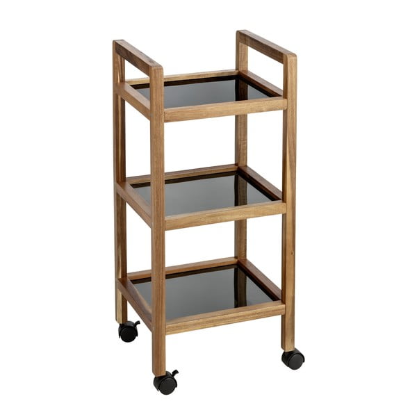 Melns/dabīga toņa akācijas masīvkoka vannas istabas plaukts 35x76,5 cm Fondi – Wenko