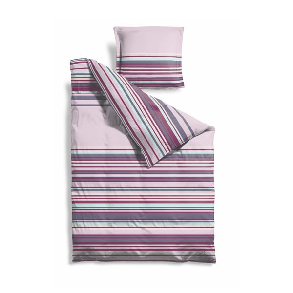 Pagarinātā gultasveļa Violetas svītras, 140x220 cm