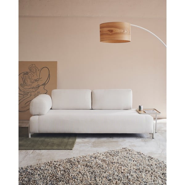 Bēšs modulārā dīvāna roku balsts no šenila auduma Compo – Kave Home-image-3