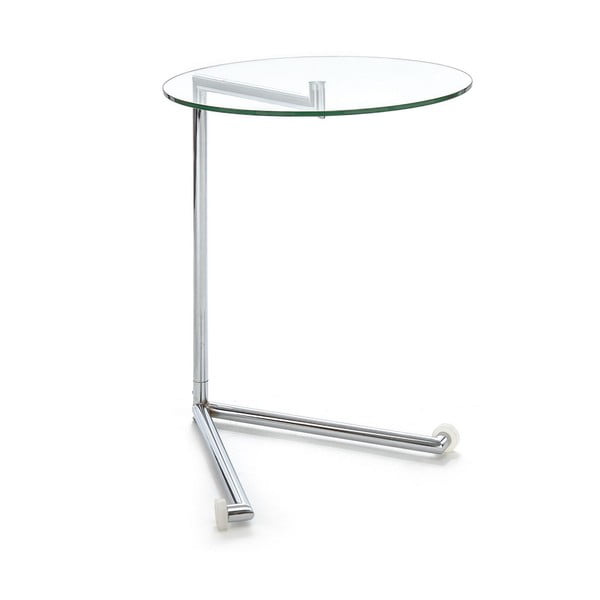 Apaļš sānu galdiņš ar stikla galda virsmu 46x51 cm Hardy – Tomasucci