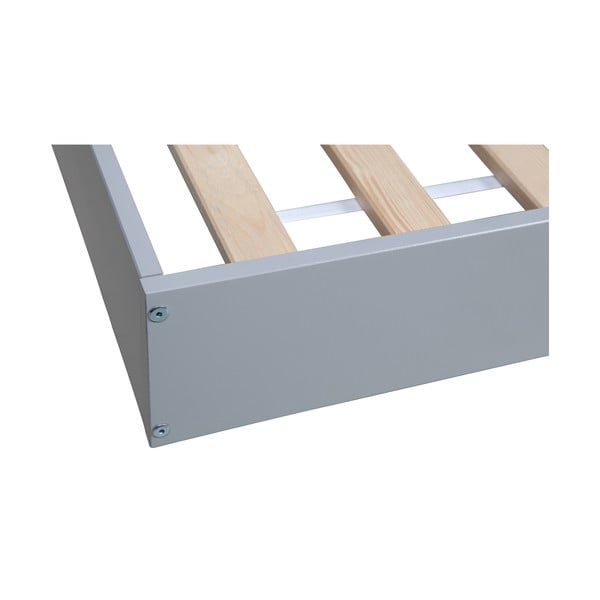 Pelēka vienvietīga gulta no priedes WOOOD Connect, 90 x 200 cm-image-4