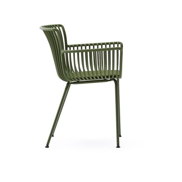 Tumši zaļš metāla dārza krēsls Surpika – Kave Home-image-3