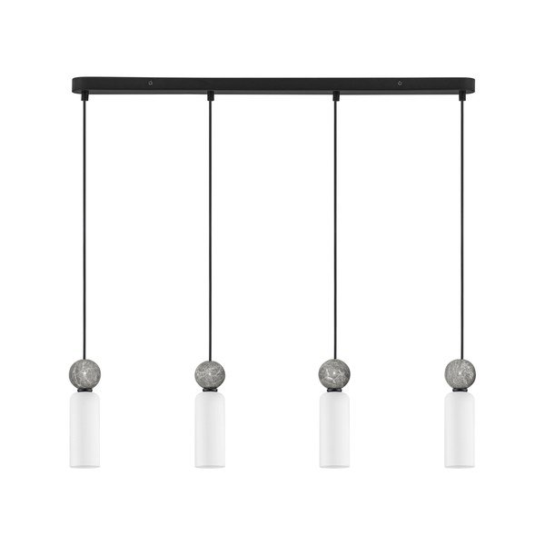 Matēti melna akmens piekaramā lampa ar stikla abažūru Filomena – Nova Luce