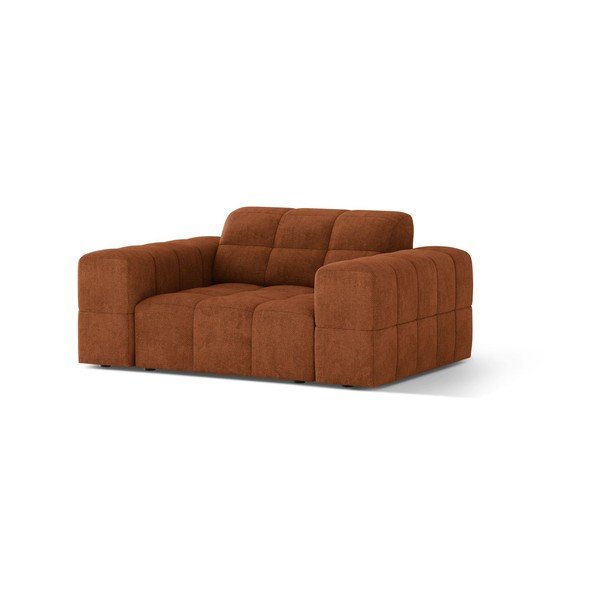 Terakotas oranžs atpūtas krēsls no šenila auduma Chicago – Cosmopolitan Design-image-1