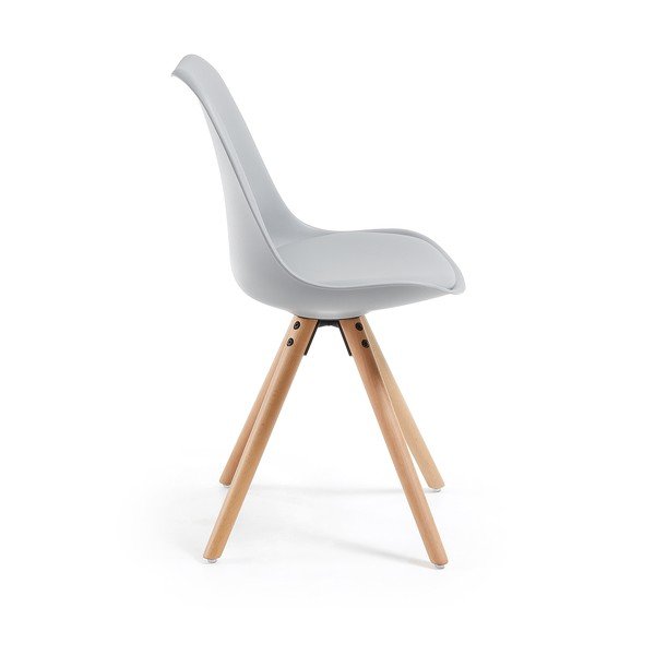 4 pelēku La Forma Lars ēdamistabas krēslu komplekts-image-3