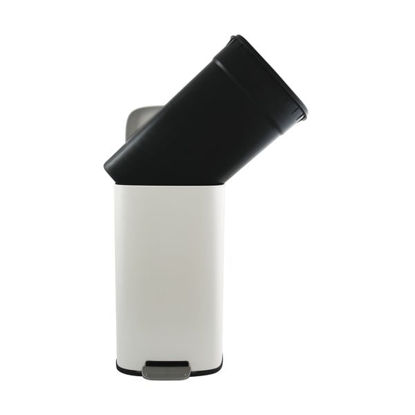 Matēti balta tērauda atkritumu tvertne ar pedāli 50 l   Akira – Spirella-image-3