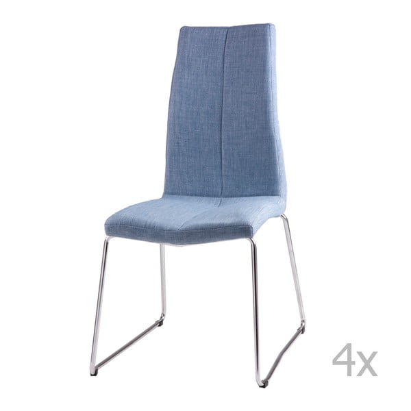 4 gaiši zilu ēdamistabas krēslu komplekts sømcasa Aora