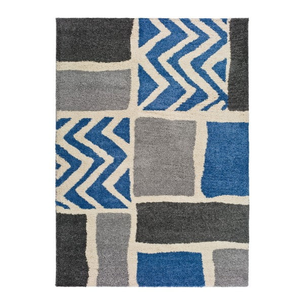 Pelēks un zils paklājs Universal Kasbah Grey, 133 x 190 cm