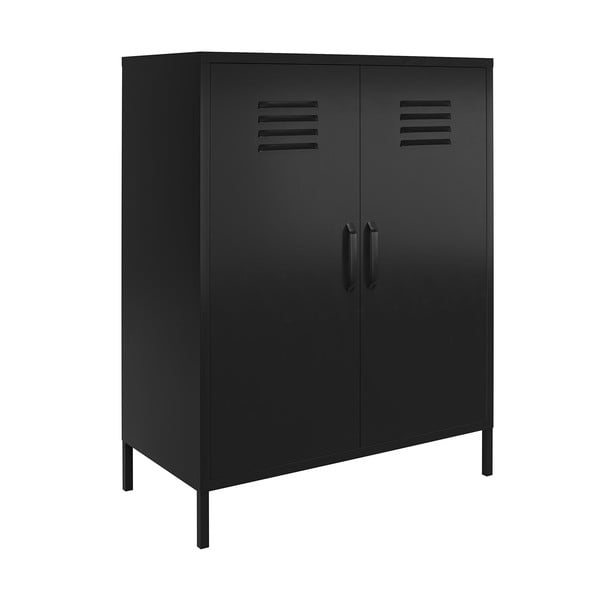 Melns metāla skapītis 40x102x80 cm Mission District – Støraa-image-2