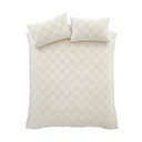 Krēmkrāsas divguļamā/īpaši gara buklē gultas veļa 230x220 cm Cosy Checkerboard – Catherine Lansfield