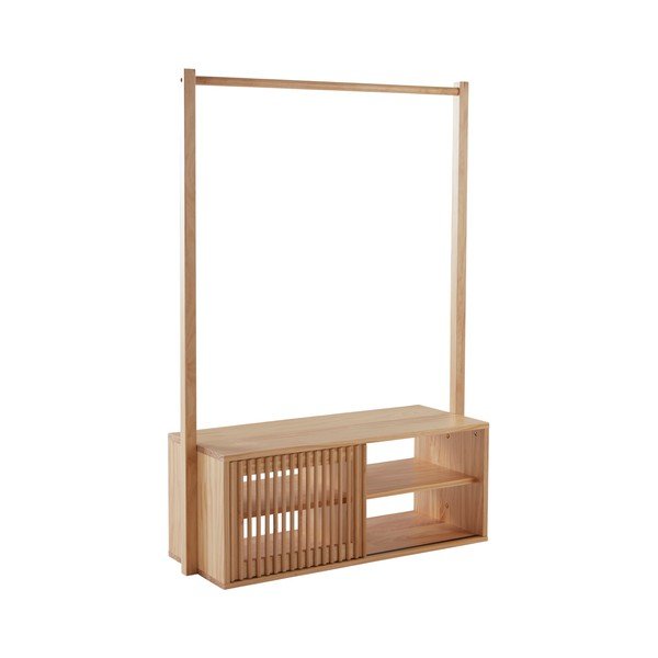 Gaiša dabīga toņa priedes masīvkoka priekšnama iekārta 108x200x42 cm Svanshall – Jotex