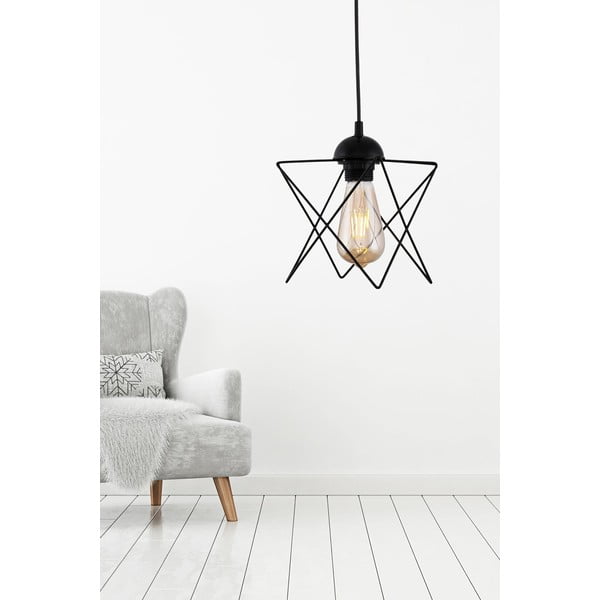 Melna piekaramā lampa – Opviq lights-image-1