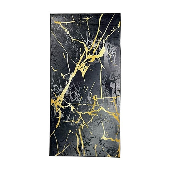 Melns/zelta krāsas paklājs 200x80 cm Modern Design – Rizzoli