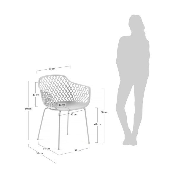 Balts metāla dārza krēsls Quinn – Kave Home-image-1