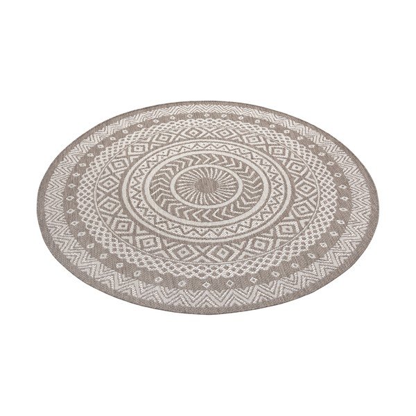 Brūni bēšs āra paklājs Ragami Round, ø 160 cm-image-2