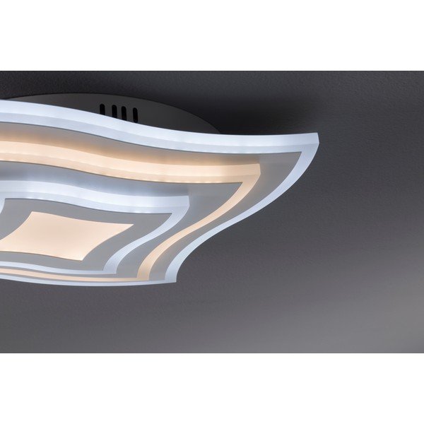 Balta metāla LED griestu lampa ar tālvadību/ar regulējamu spilgtumu 43x43 cm Gorden – Fischer & Honsel-image-3