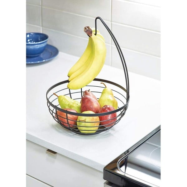 Melns augļu grozs ar āķi iDesign Austin, ø 27,31 cm-image-3