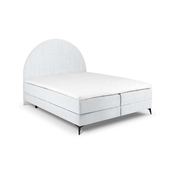 Gaiši pelēka atsperu gulta ar uzglabāšanas vietu 160x200 cm Sunrise – Cosmopolitan Design