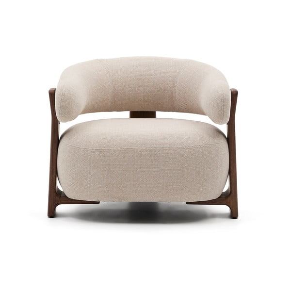 Bēšs atpūtas krēsls no šenila auduma Granite – Kave Home-image-2