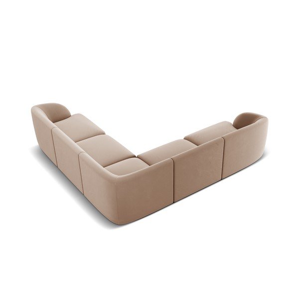 Bēšs samta stūra dīvāns Miley  – Micadoni Home-image-3