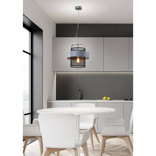 Metāla piekaramā lampa melnā un sudraba krāsā ø 30 cm Fiba – Candellux Lighting-image-1