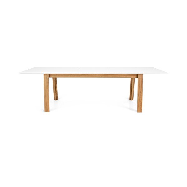 Balts izvelkams pusdienu galds ar ozolkoka kājām Tenzo Profil-image-2