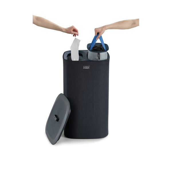 Antracīta pelēks tekstila veļas grozs 2x30 l Tota – Joseph Joseph-image-4