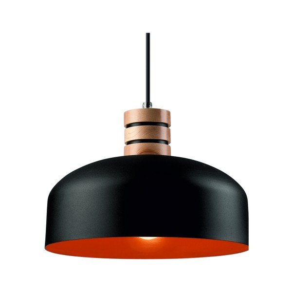 Melna piekaramā lampa ar metāla abažūru ø 30 cm Cosmo – LAMKUR-image-1