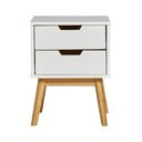 Balts priedes masīvkoka naktsgaldiņš Marckeric Baku