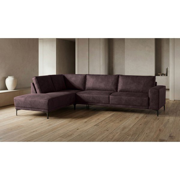 Brūns stūra dīvāns no ādas imitācijas (ar kreiso stūri) Copenhagen – Scandic-image-4