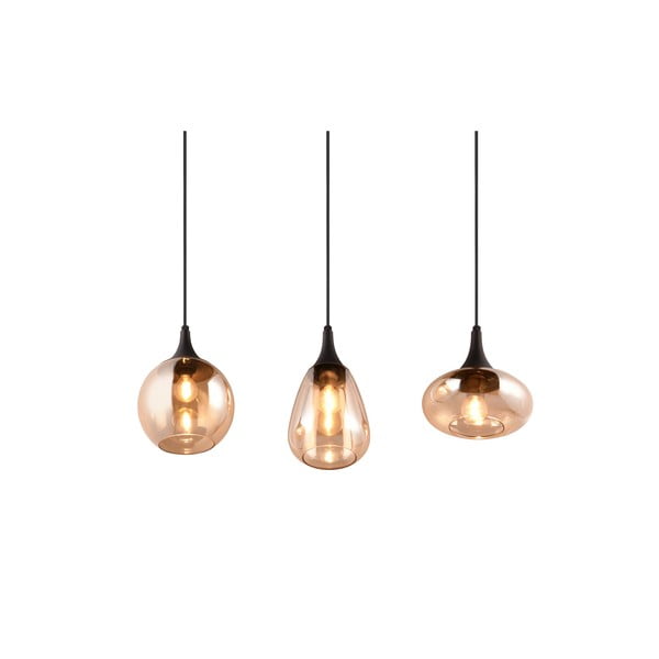 Melna/oranža piekaramā lampa ar stikla abažūru Lumina – Trio-image-2