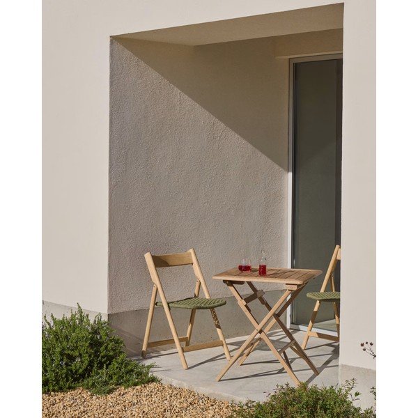 Zaļš/dabīga toņa masīvkoka dārza krēsls Dandara – Kave Home-image-3