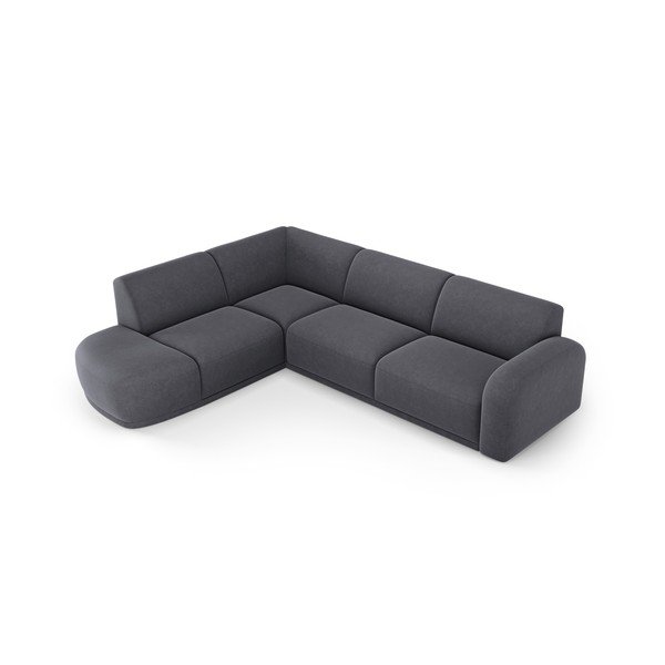 Pelēks samta stūra dīvāns Erin – Micadoni Home-image-4