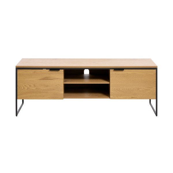 Dabīga toņa TV galdiņš ar ozolkoka imitāciju 155x55x45 cm Cesura – Unique Furniture