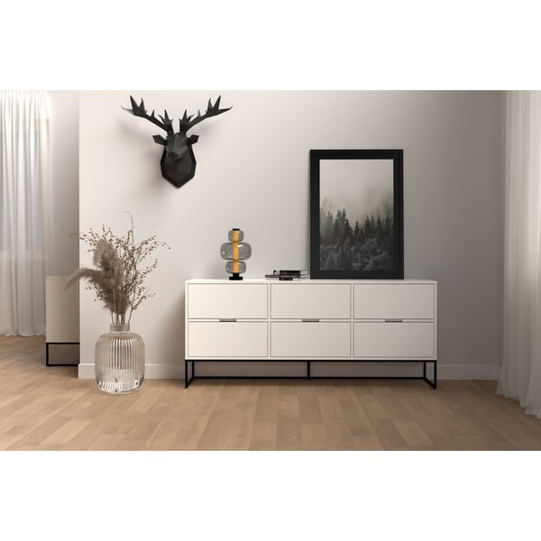 Balta kumode ar melnām metāla kājām Tenzo Lipp-image-1