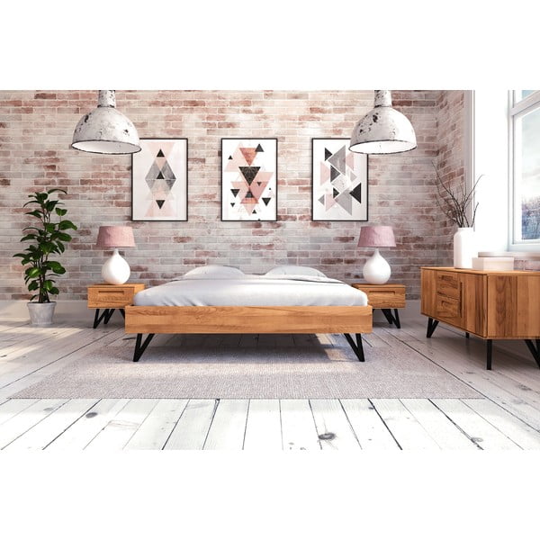 Divguļamā gulta no dižskābarža koka 200x200 cm Golo – The Beds-image-3