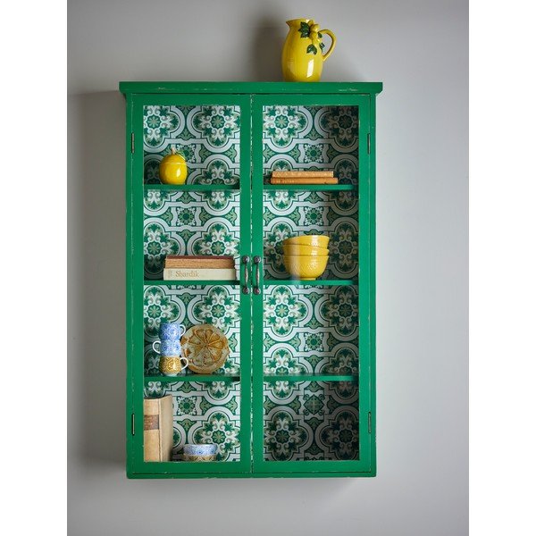 Zaļa egles masīvkoka piekarināma vitrīna 81x122x22 cm Hazem – Bloomingville-image-1