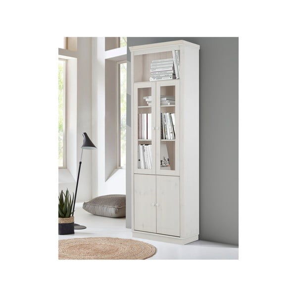 Balta priedes masīvkoka vitrīna 74x223 cm Anita – Støraa-image-3