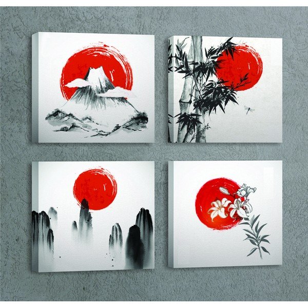 Gleznas (4 gab.) 30x30 cm Zen – Wallity-image-3