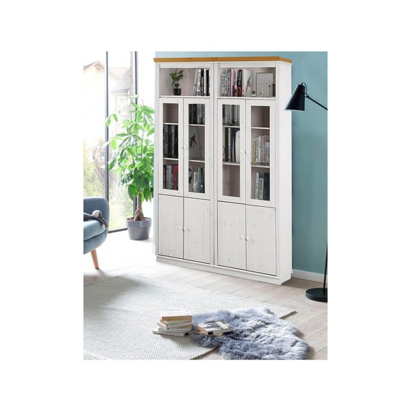 Balta priedes masīvkoka vitrīna 148x223 cm Anita – Støraa-image-2