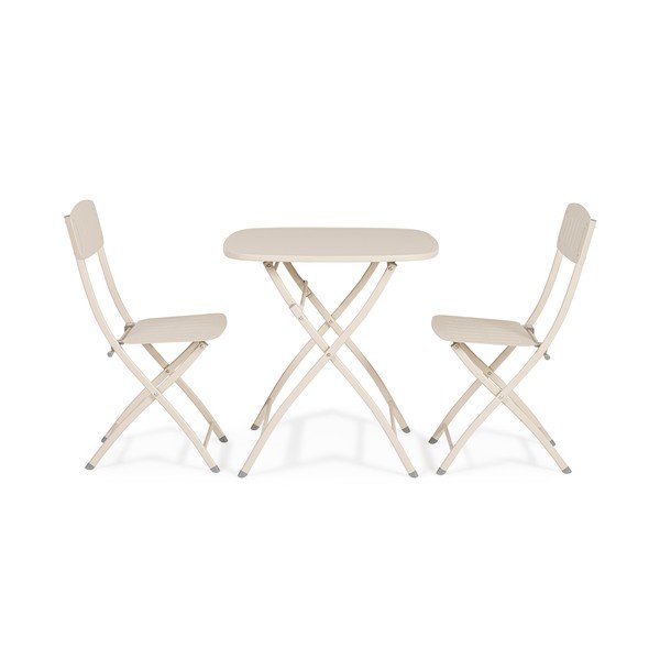 Bēšs tērauda dārza pusdienu komplekts 2 personām Yvonne – Bizzotto