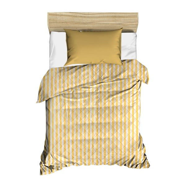 Dzeltens stepēts gultas pārklājs Amanda, 160 x 230 cm