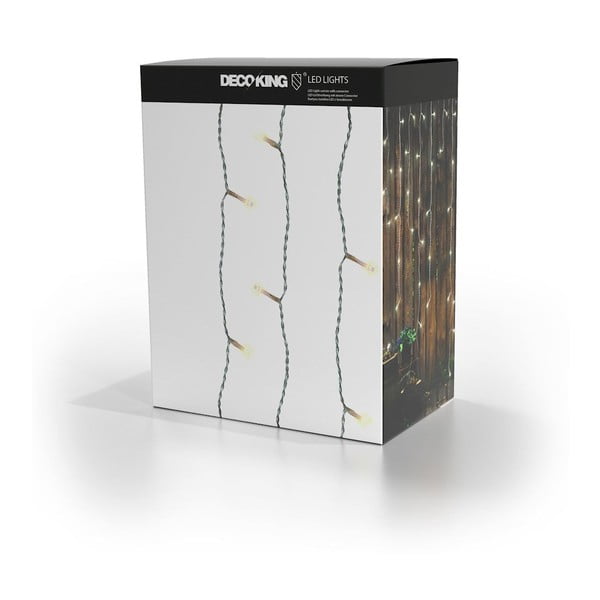 LED caurspīdīgs gaismiņu virtenes pagarinājums DecoKing Christmas, 200 lampiņas, garums 1 m-image-3