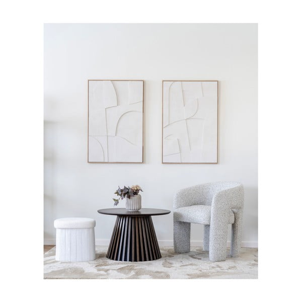 Balts pufs no buklē auduma Medford – House Nordic-image-1