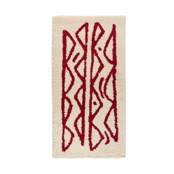 Krēmkrāsas un sarkans paklājs Bonami Selection Morra, 80 x 150 cm