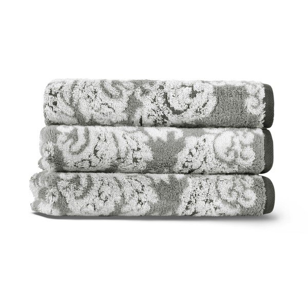 Pelēks kokvilnas dvielis 33x33 cm Damask – Foutastic-image-1