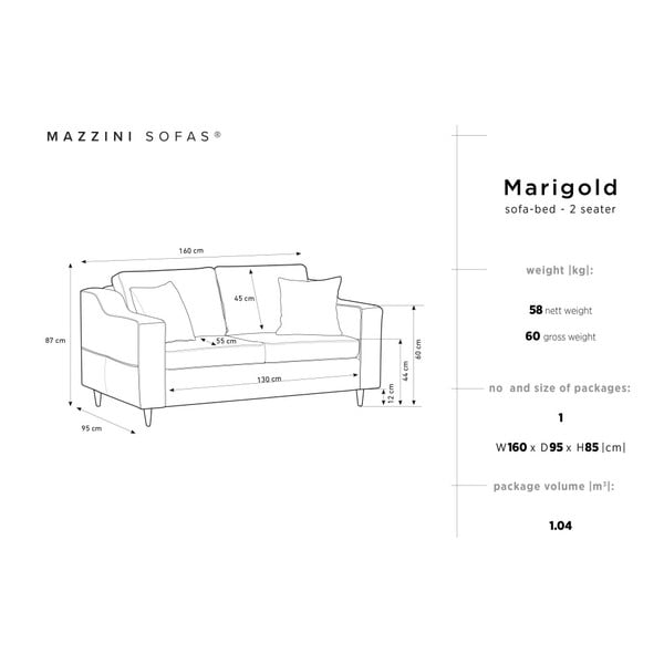 Zaļš divvietīgs dīvāns Mazzini Sofas Marigold-image-2