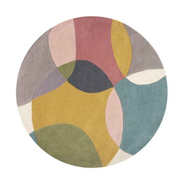 Ar rokām darināts vilnas apaļš paklājs ø 160 cm Glow Multi – Flair Rugs