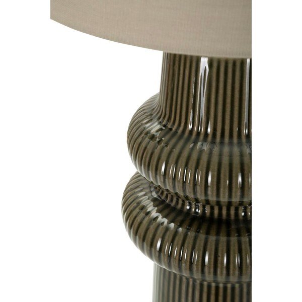 Haki/krēmkrāsas keramikas galda lampa ar auduma abažūru (augstums 64,5 cm) Harmony – Mauro Ferretti-image-3